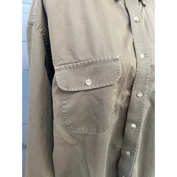 George Strait Wangler Olive Long Sleeve Button down - Picture 5 of 6